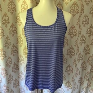 DANSKIN NOW racer back Striped Tank Top L (10-12)